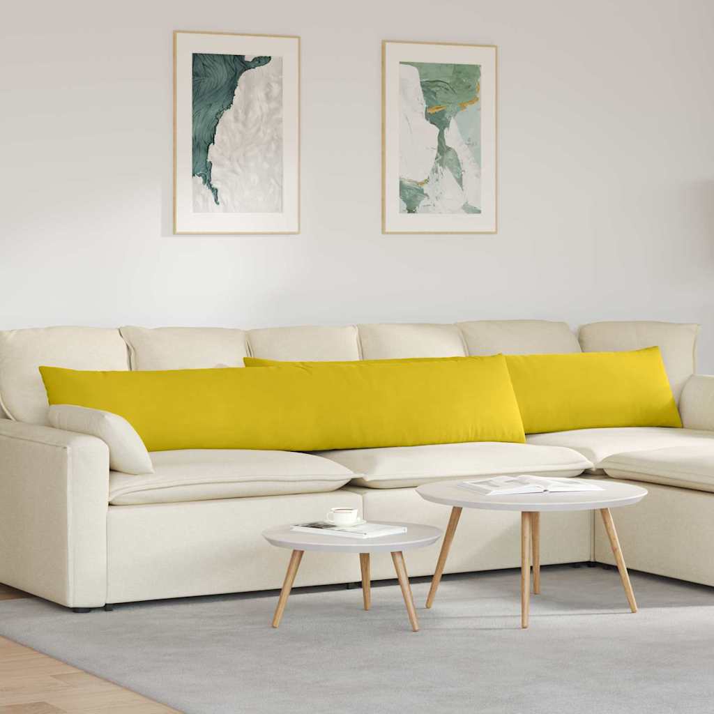 VidaXL Sofakissen 2 Stück Gelb 200 x 40 cm Cordstoff