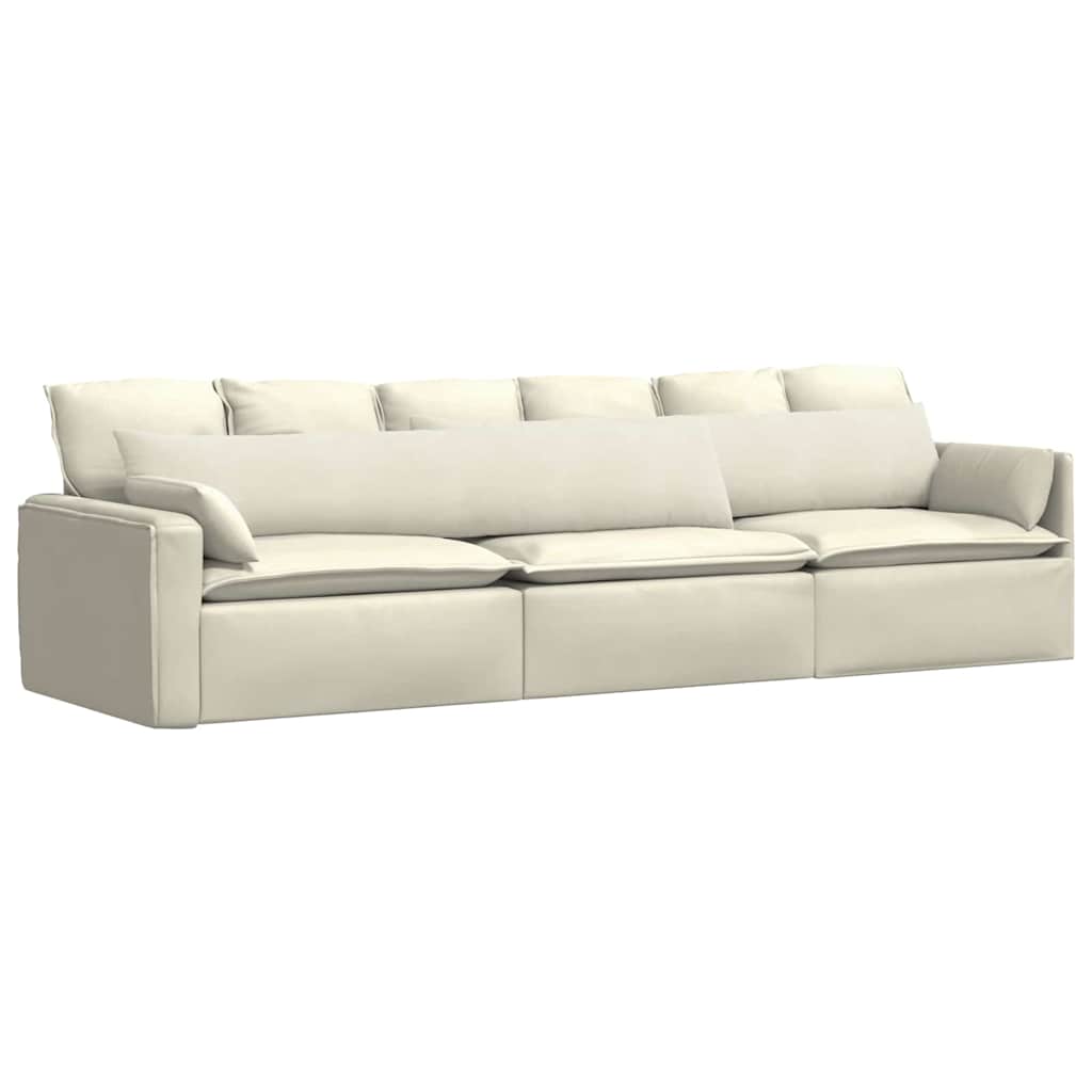 VidaXL Sofakissen 2 Stück Creme 200 x 40 cm Cordstoff