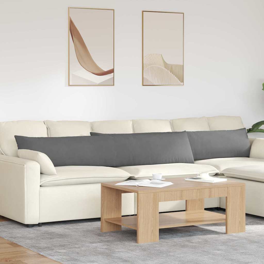 VidaXL Sofakissen 2 Stück dunkelgrau 200 x 40 cm Stoff