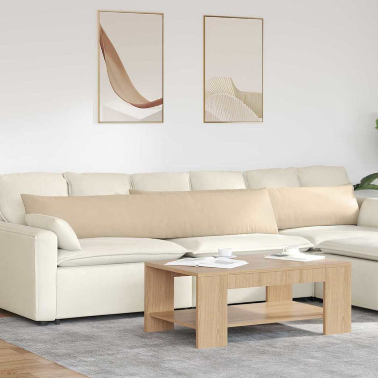 VidaXL Sofakissen 2 Stück Creme 200 x 40 cm Stoff