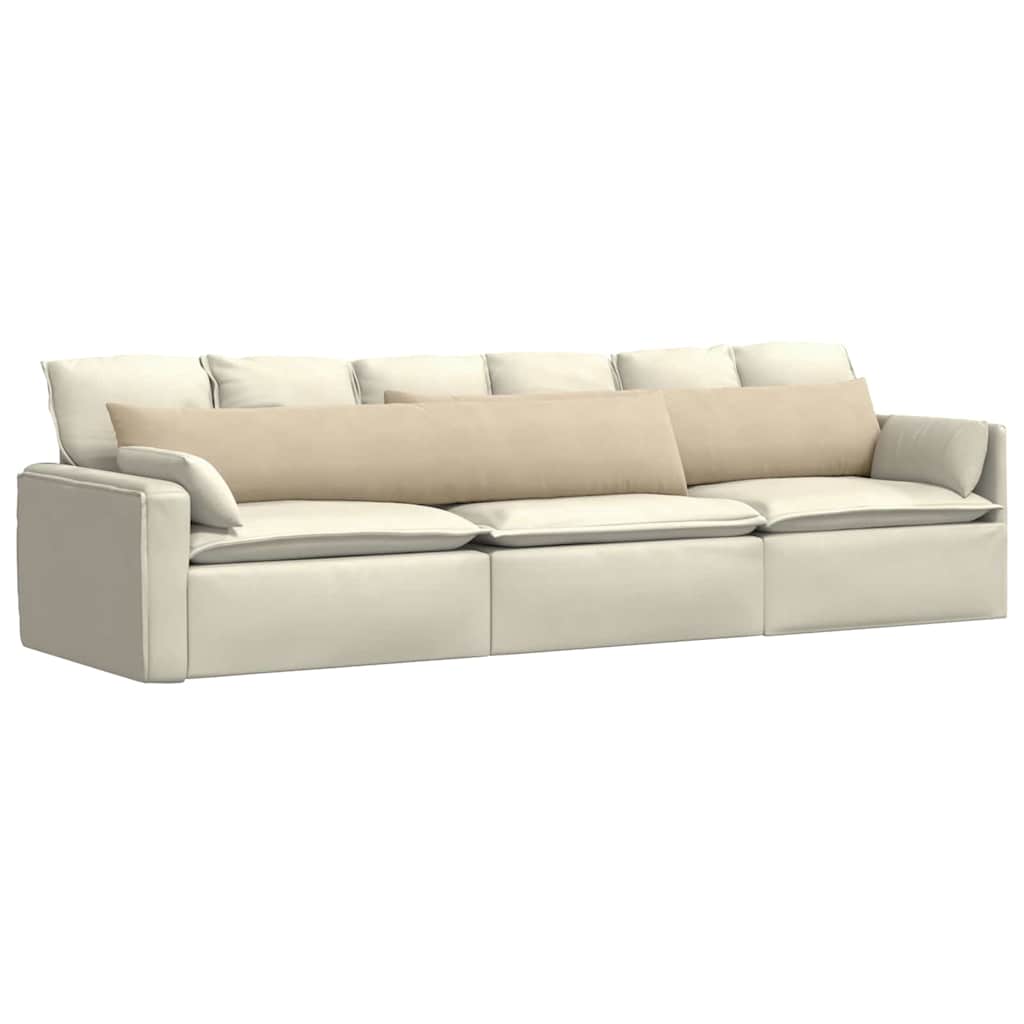 VidaXL Sofakissen 2 Stück Creme 200 x 40 cm Stoff