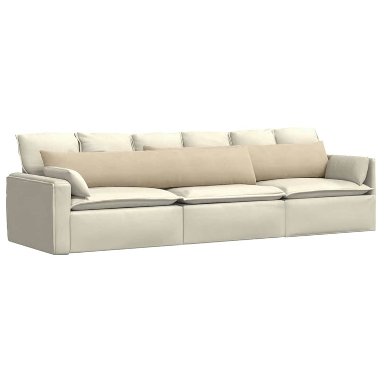 VidaXL Sofakissen 2 Stück Creme 200 x 40 cm Stoff
