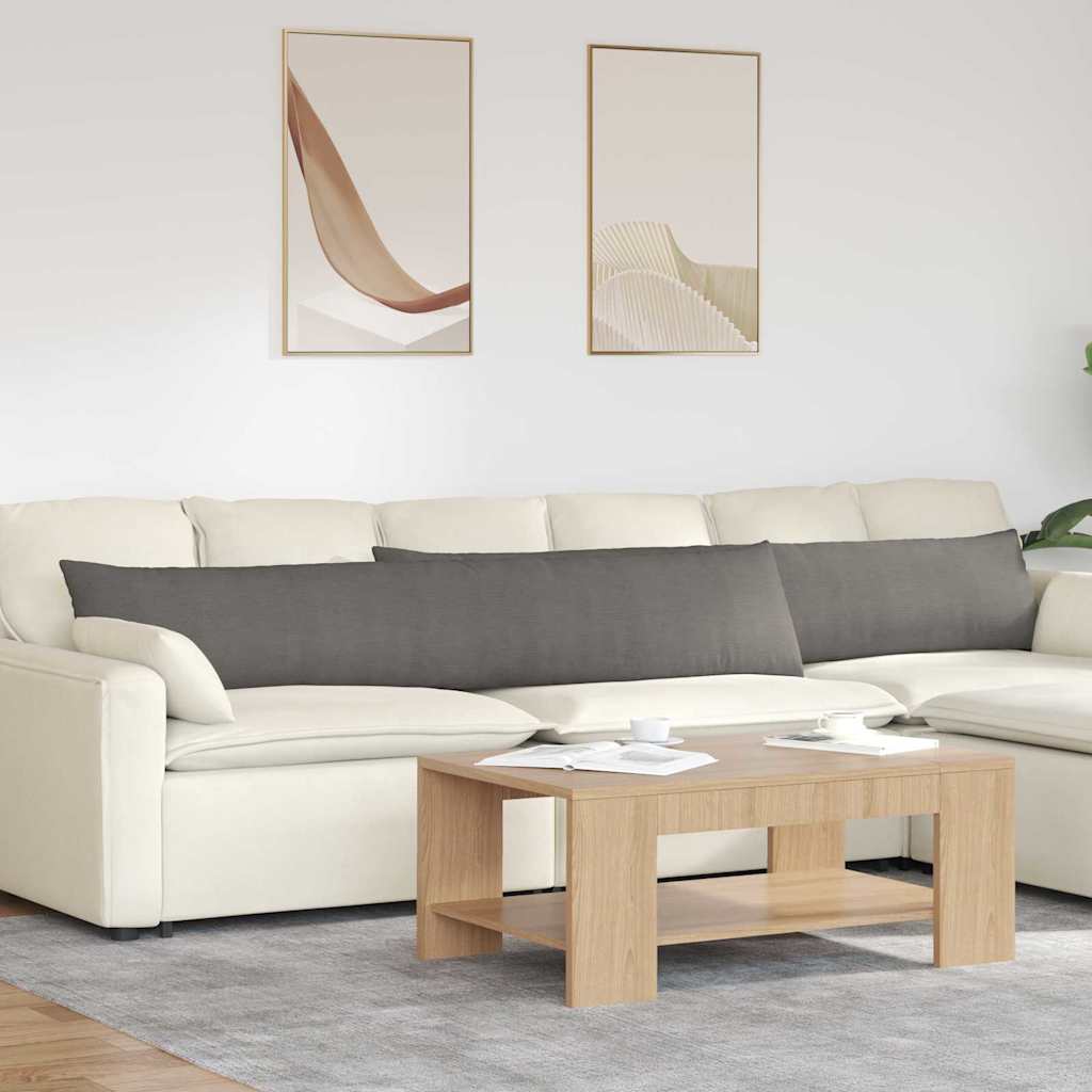 VidaXL Sofakissen 2 Stück hellgrau 200 x 40 cm Cordstoff