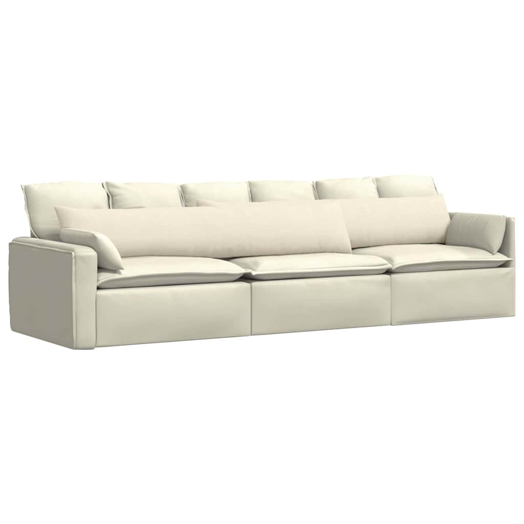 VidaXL Sofakissen 2 Stück Creme 200 x 40 cm Cordstoff