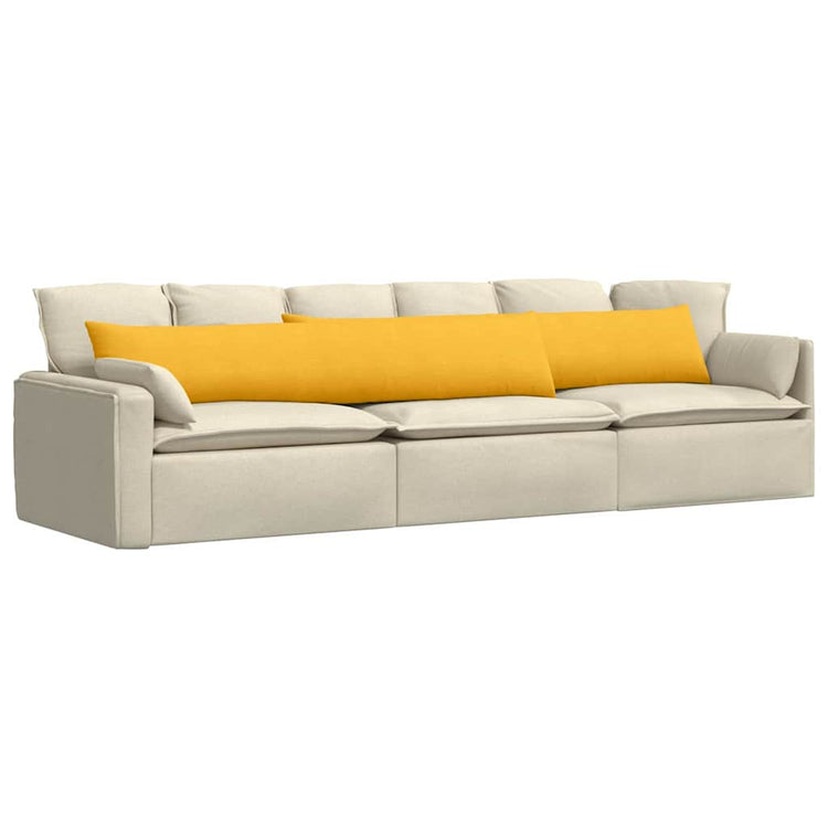 VidaXL Sofakissen 2 Stück Hellgelb 200 x 40 cm Cordstoff