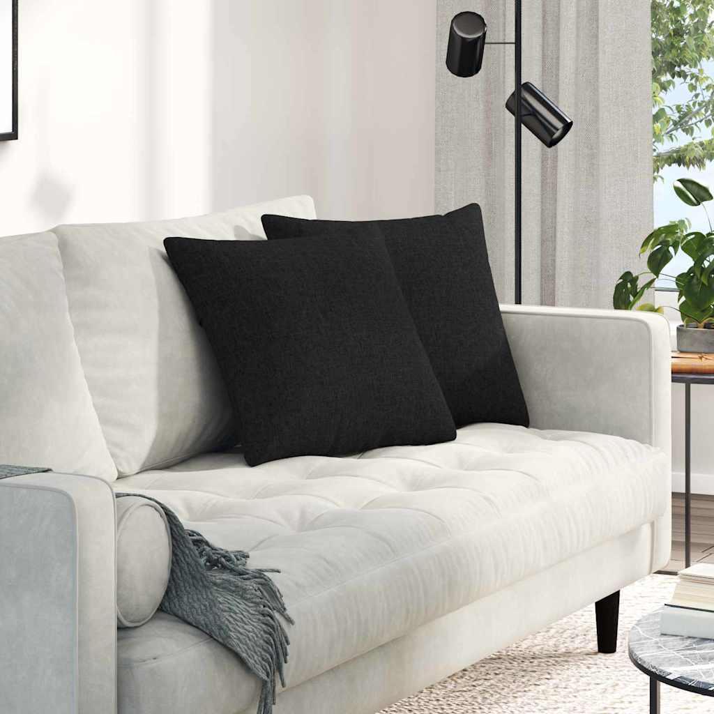 VidaXL Sofakissen 2 Stück schwarz 45 x 45 cm Stoff