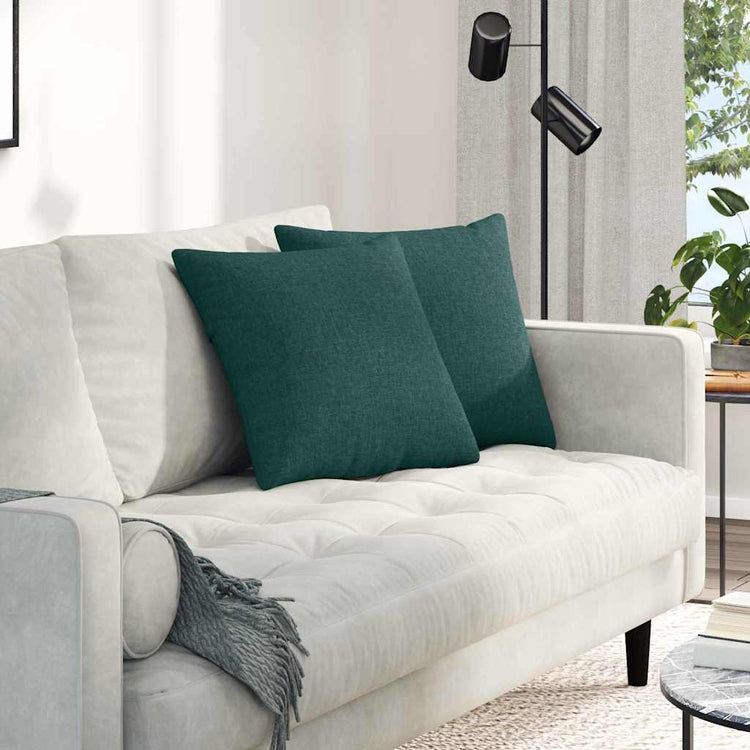 VidaXL Sofakissen 2 Stück dunkelgrün 45 x 45 cm Stoff