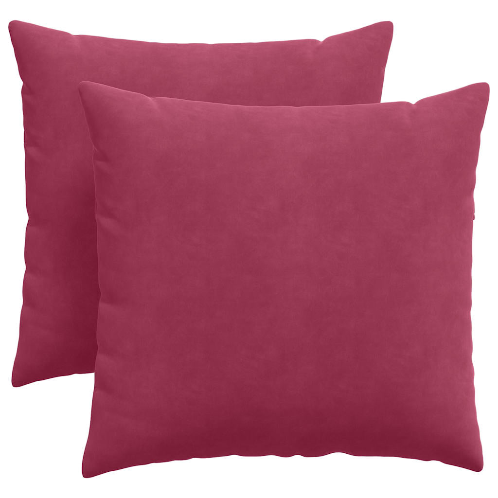 VidaXL Sofakissen, 2 Stück, Weinrot, 45 x 45 cm Cordstoff