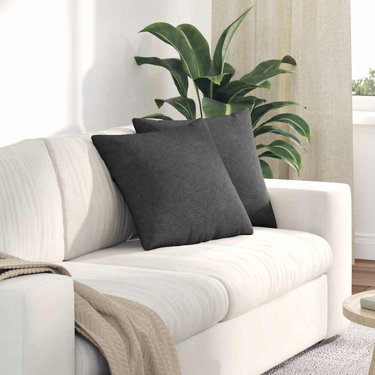 VidaXL Sofakissen 2 Stück dunkelgrau 45 x 45 cm Cordstoff