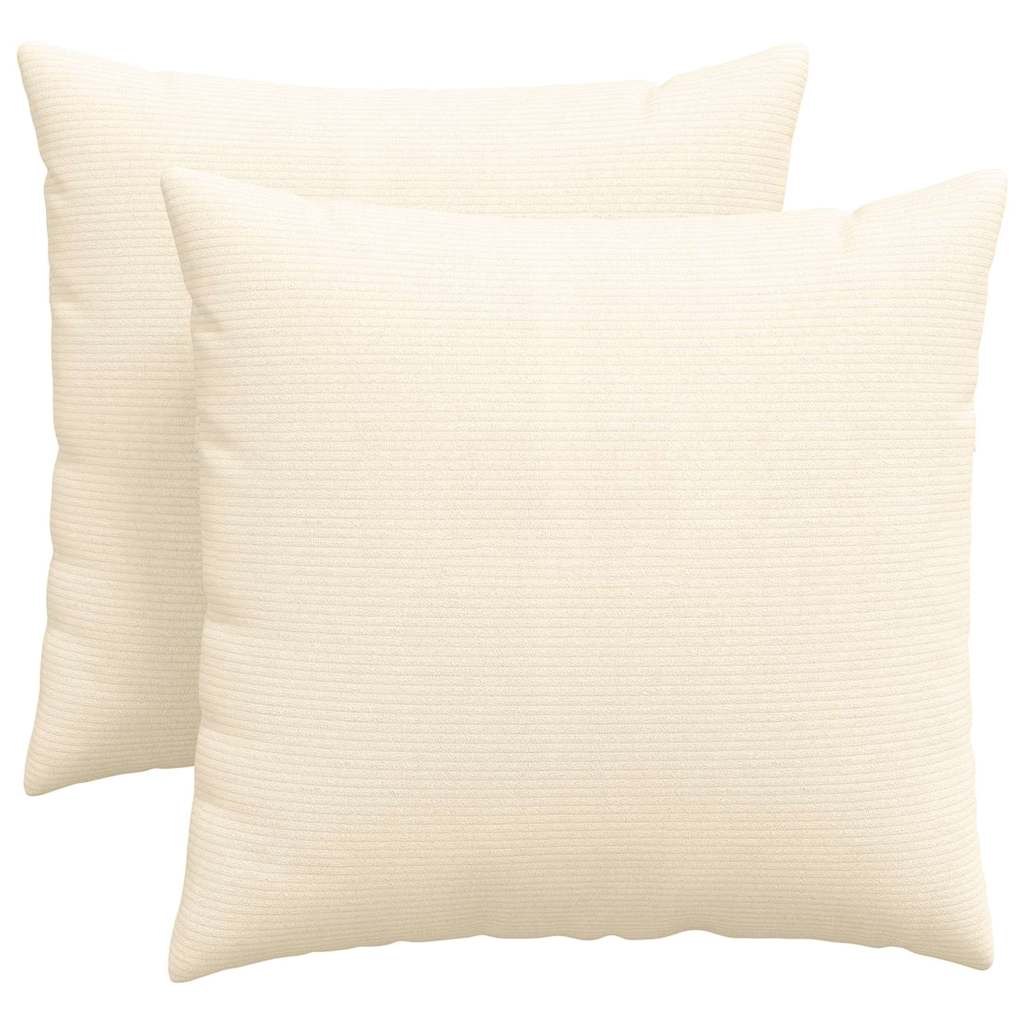 VidaXL Sofakissen 2 Stück Creme 45 x 45 cm Cordstoff