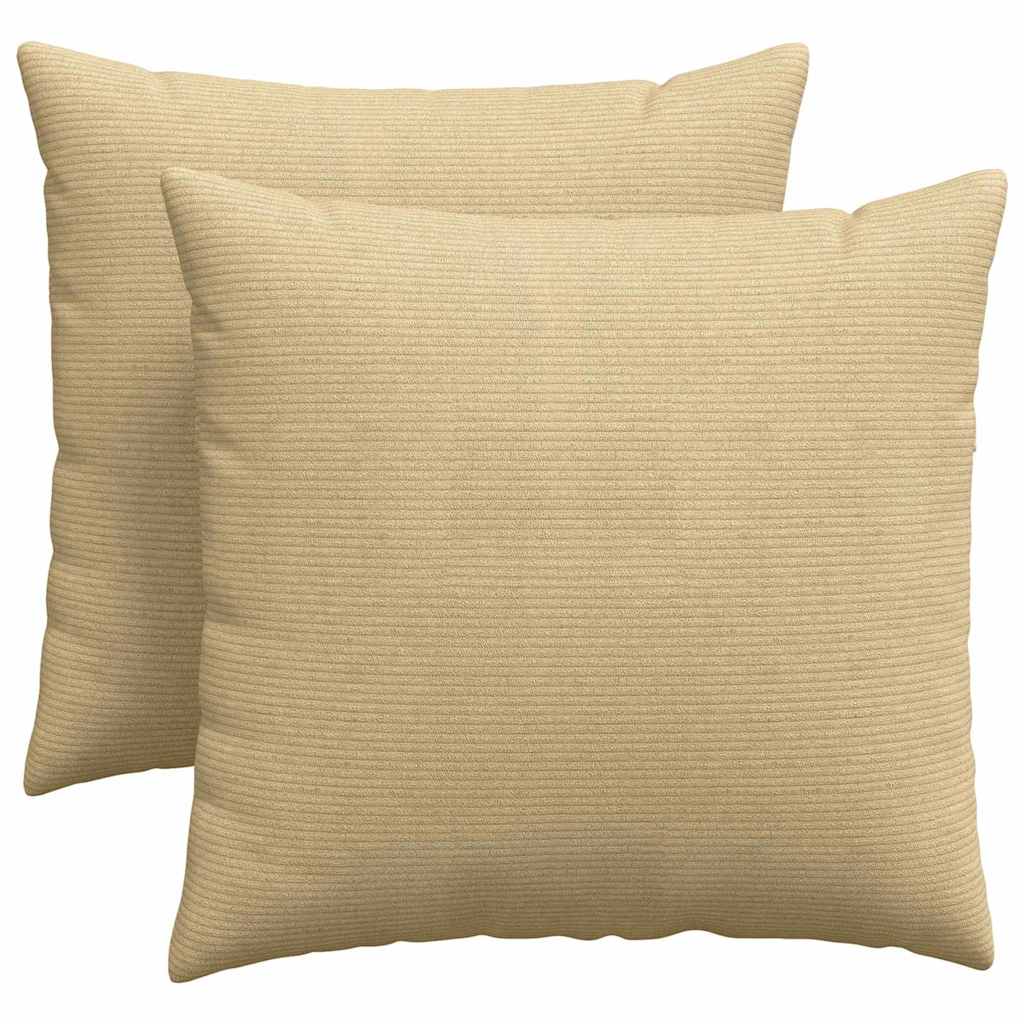 VidaXL Sofakissen 2 Stück grau grün 45 x 45 cm Cordstoff