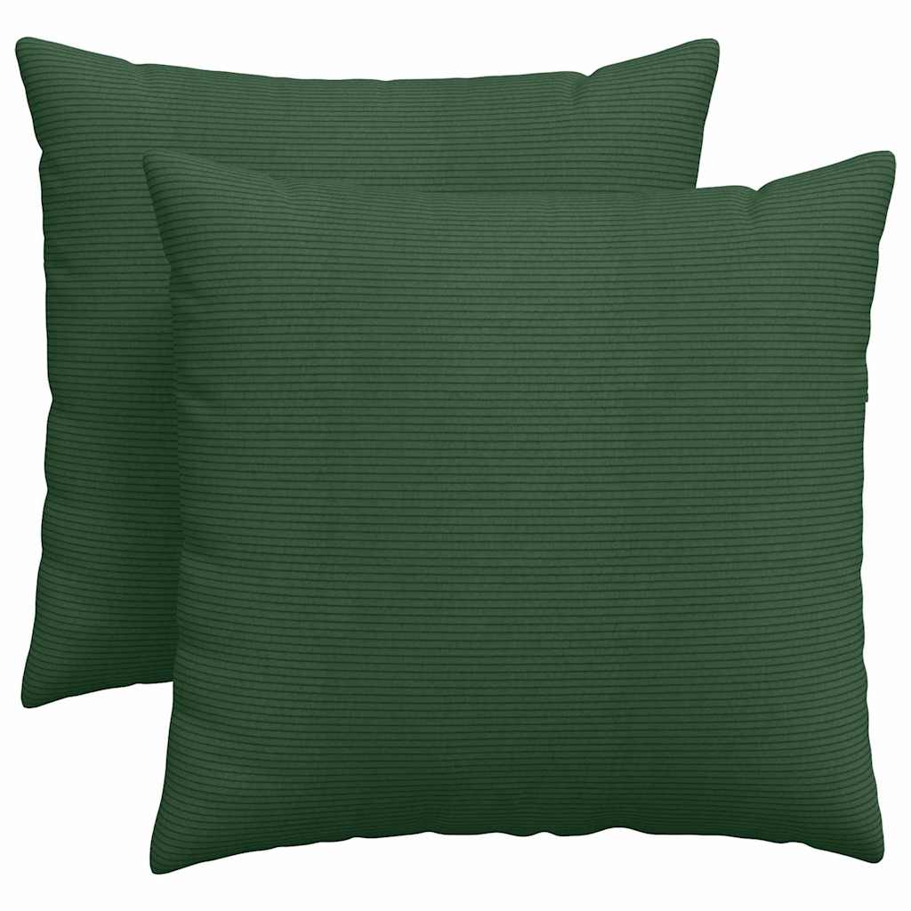 VidaXL Sofakissen 2 Stück dunkelgrün 45 x 45 cm Cordstoff