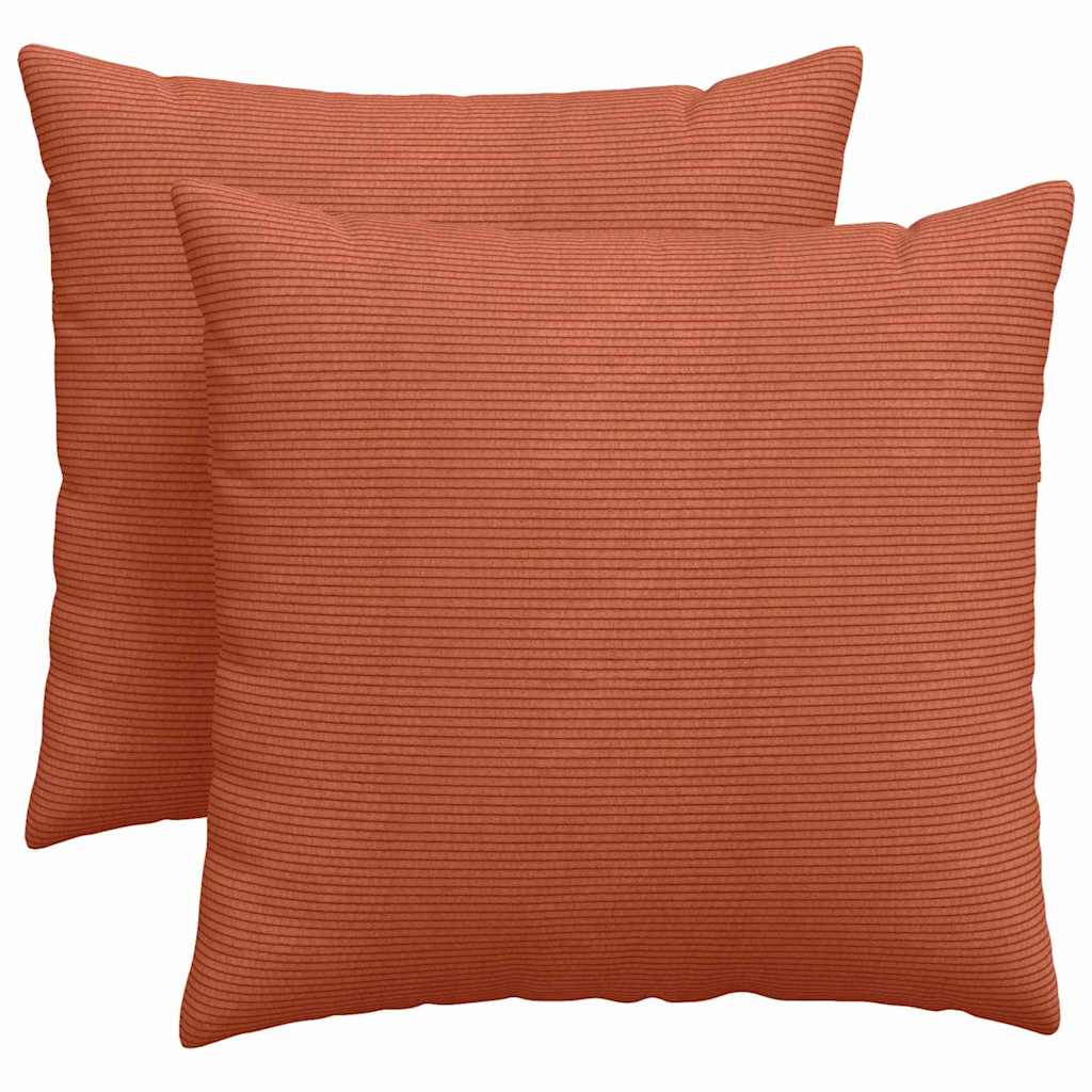 VidaXL Sofakissen 2 Stück rot-orange 45 x 45 cm Cordstoff