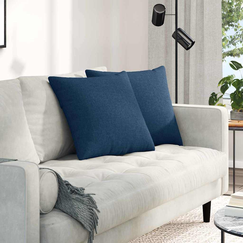 VidaXL Sofakissen 2 Stück blau 50 x 50 cm Stoff