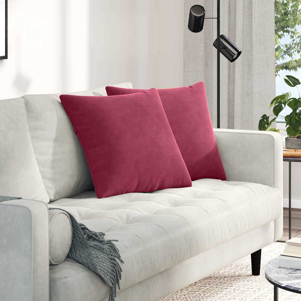VidaXL Sofakissen, 2 Stück, Weinrot, 50 x 50 cm Cordstoff