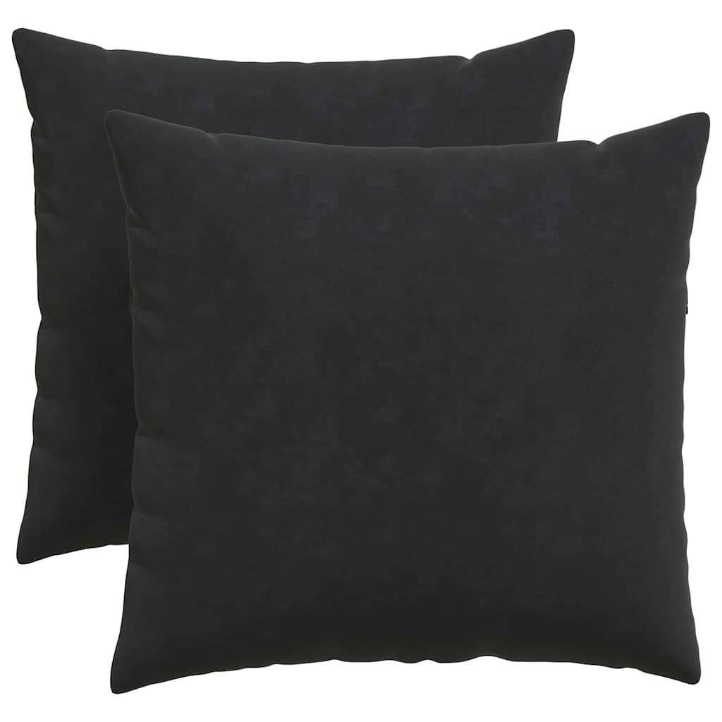 VidaXL Sofakissen 2 Stück Schwarz 50 x 50 cm Cordstoff