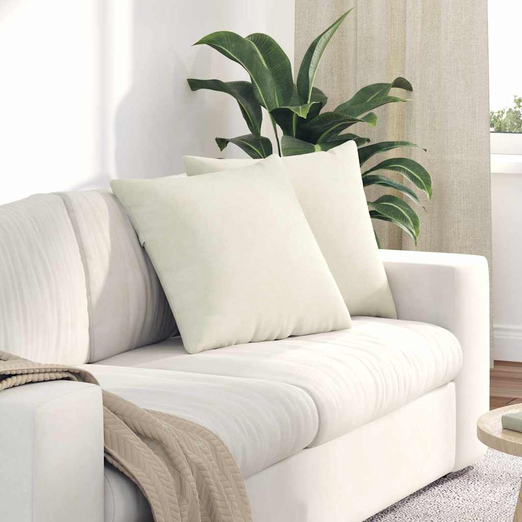 VidaXL Sofakissen 2 Stück Creme 50 x 50 cm Cordstoff