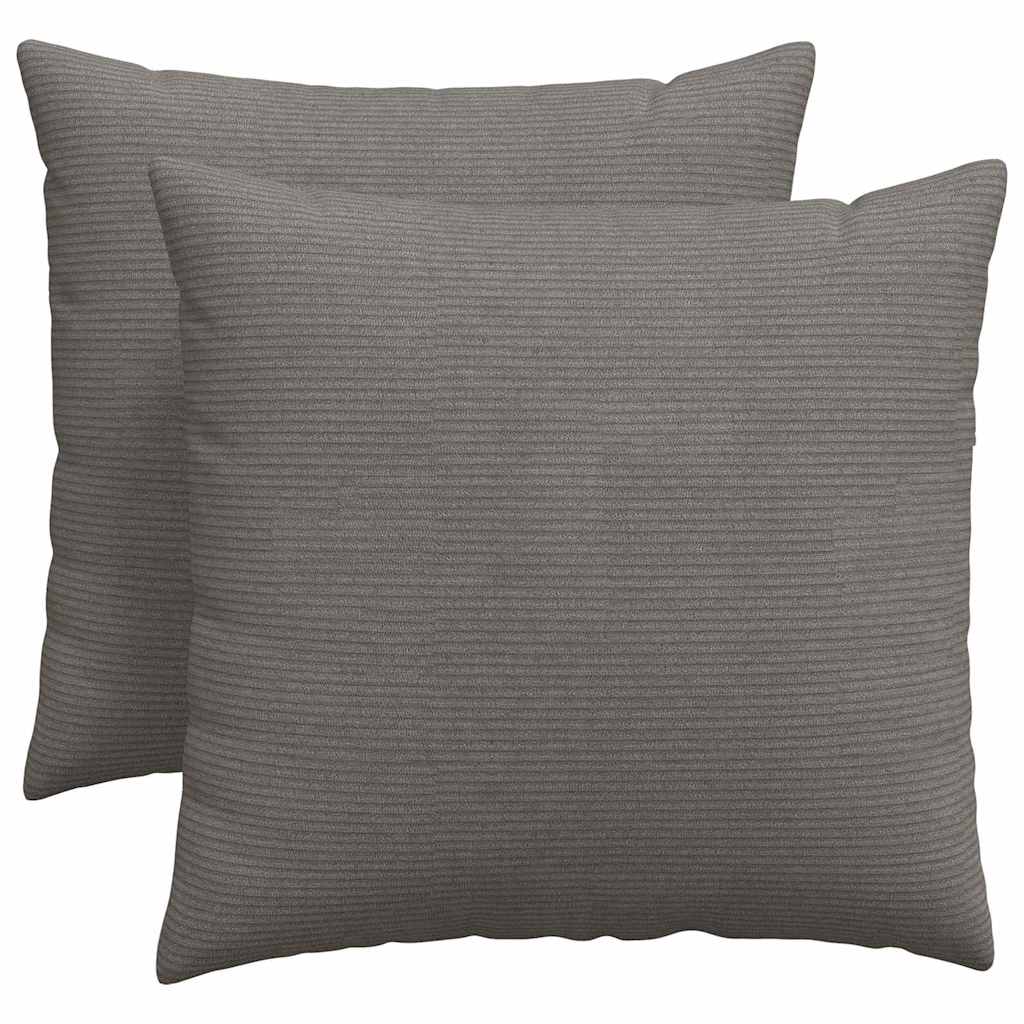VidaXL Sofakissen 2 Stück hellgrau 50 x 50 cm Cordstoff