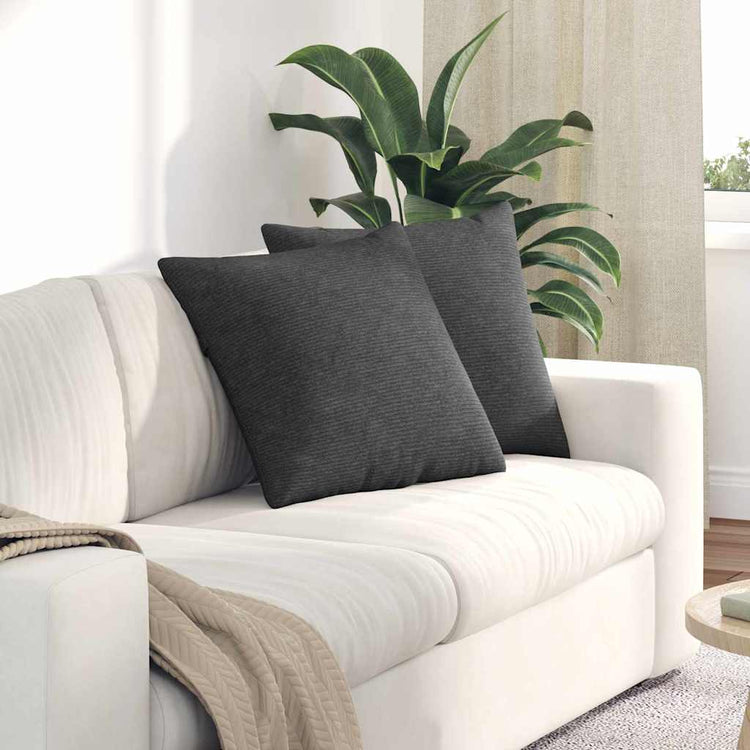 VidaXL Sofakissen 2 Stück dunkelgrau 50 x 50 cm Cordstoff