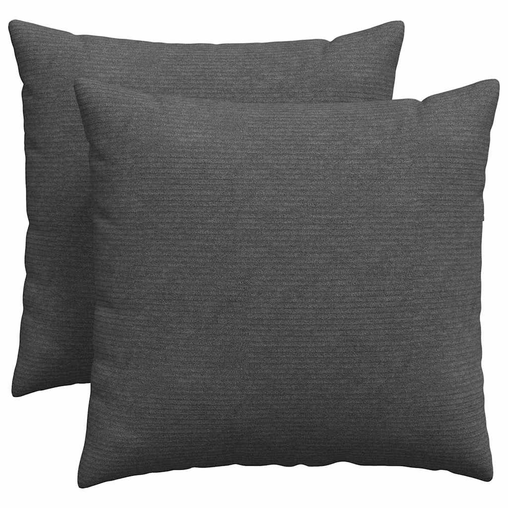 VidaXL Sofakissen 2 Stück dunkelgrau 50 x 50 cm Cordstoff