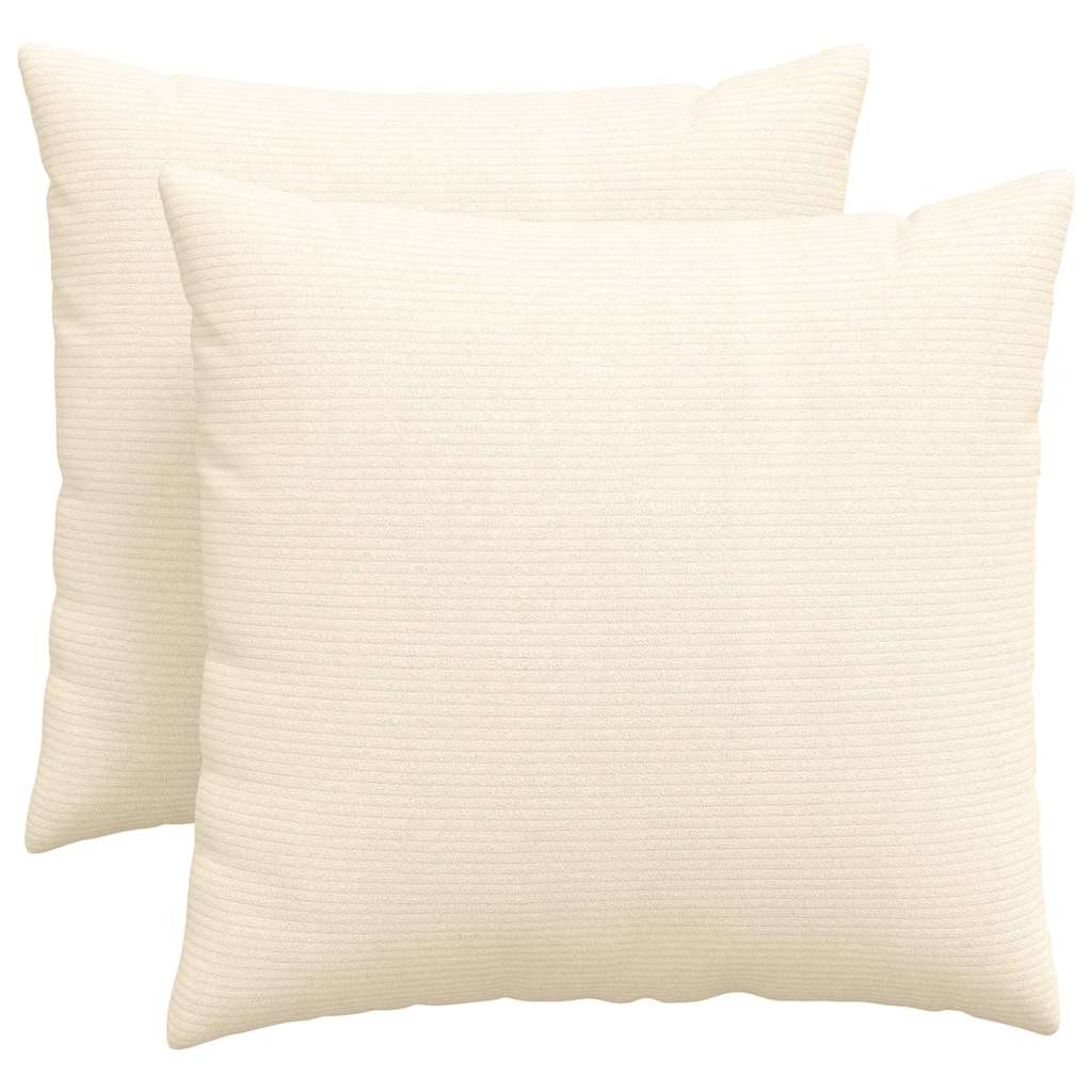 VidaXL Sofakissen 2 Stück Creme 50 x 50 cm Cordstoff