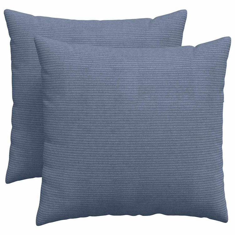 VidaXL Sofakissen 2 Stück blau 50 x 50 cm Cordstoff