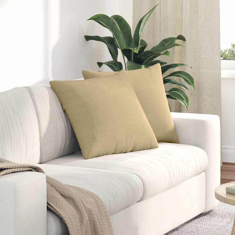 VidaXL Sofakissen 2 Stück grau grün 50 x 50 cm Cordstoff