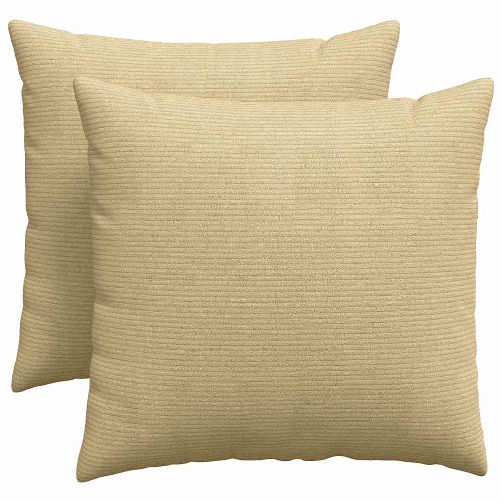 VidaXL Sofakissen 2 Stück grau grün 50 x 50 cm Cordstoff