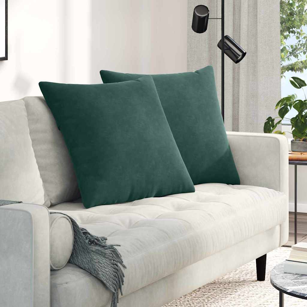 VidaXL Sofakissen 2 Stück dunkelgrün 60 x 60 cm Cordstoff