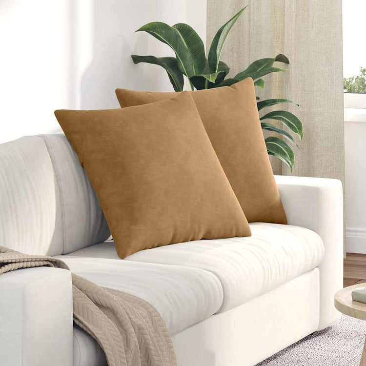 VidaXL Sofakissen 2 Stück braun 60 x 60 cm Cordstoff