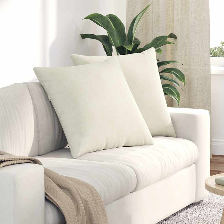 VidaXL Sofakissen 2 Stück Creme 60 x 60 cm Cordstoff