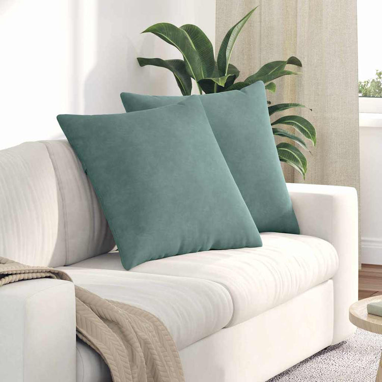 VidaXL Sofakissen 2 Stück meergrün 60 x 60 cm Cordstoff