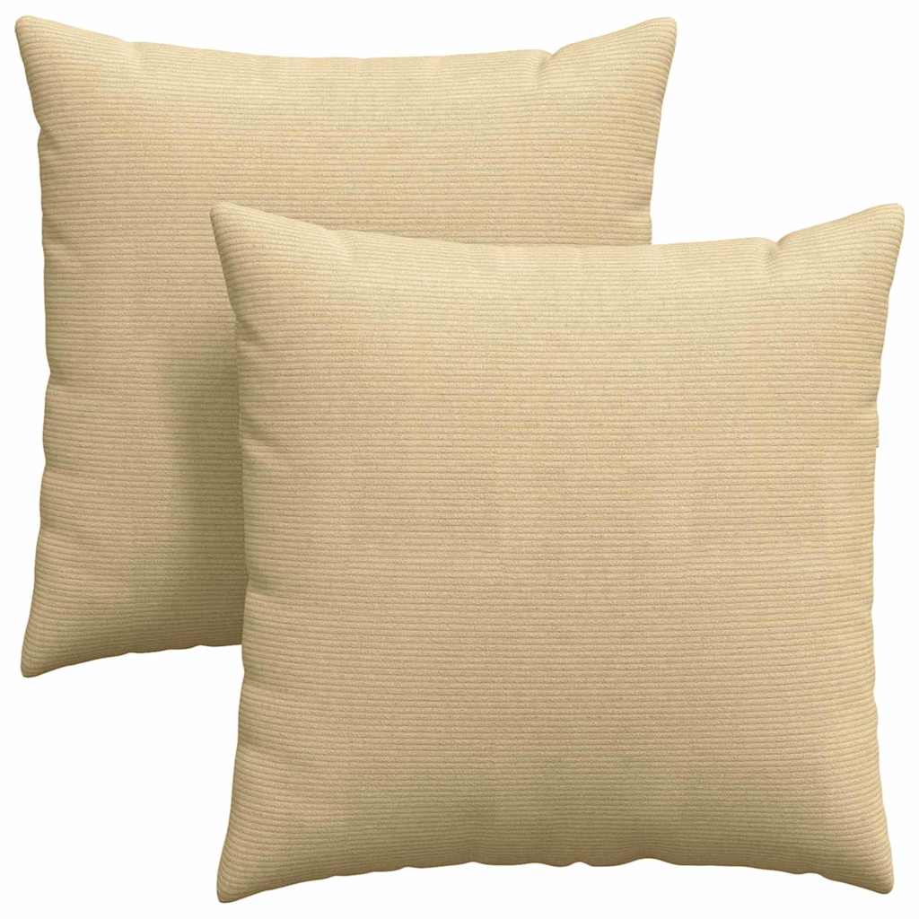 VidaXL Sofakissen 2 Stück grau grün 60 x 60 cm Cordstoff
