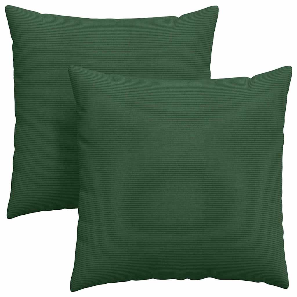 VidaXL Sofakissen 2 Stück dunkelgrün 60 x 60 cm Cordstoff