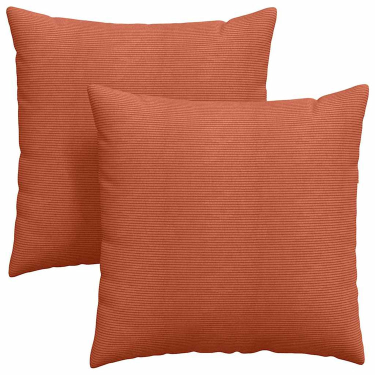 VidaXL Sofakissen 2 Stück rot-orange 60 x 60 cm Cordstoff