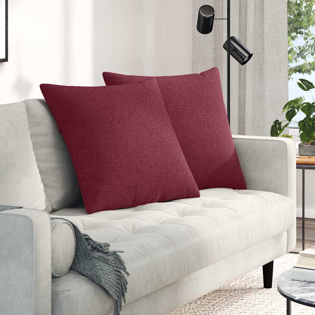 VidaXL Sofakissen 2 Stk. Weinrot 80 x 80 cm Stoff