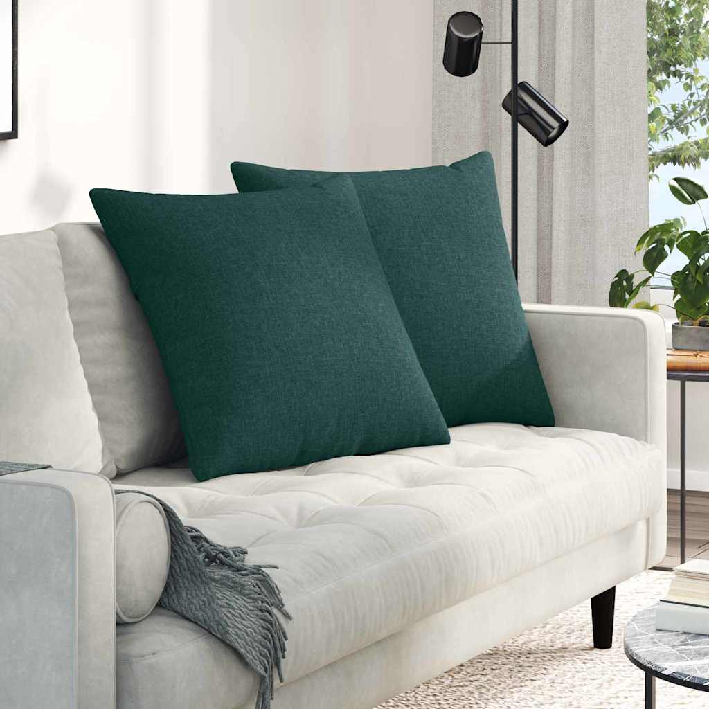 VidaXL Sofakissen 2 Stück dunkelgrün 80 x 80 cm Stoff