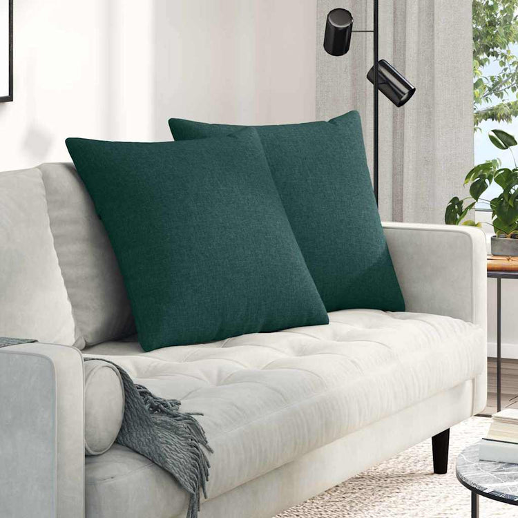 VidaXL Sofakissen 2 Stück dunkelgrün 80 x 80 cm Stoff
