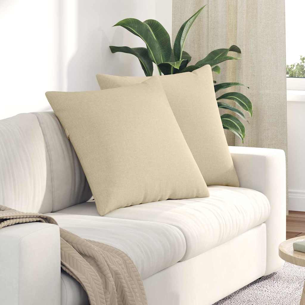 VidaXL Sofakissen 2 Stück Creme 80 x 80 cm Stoff