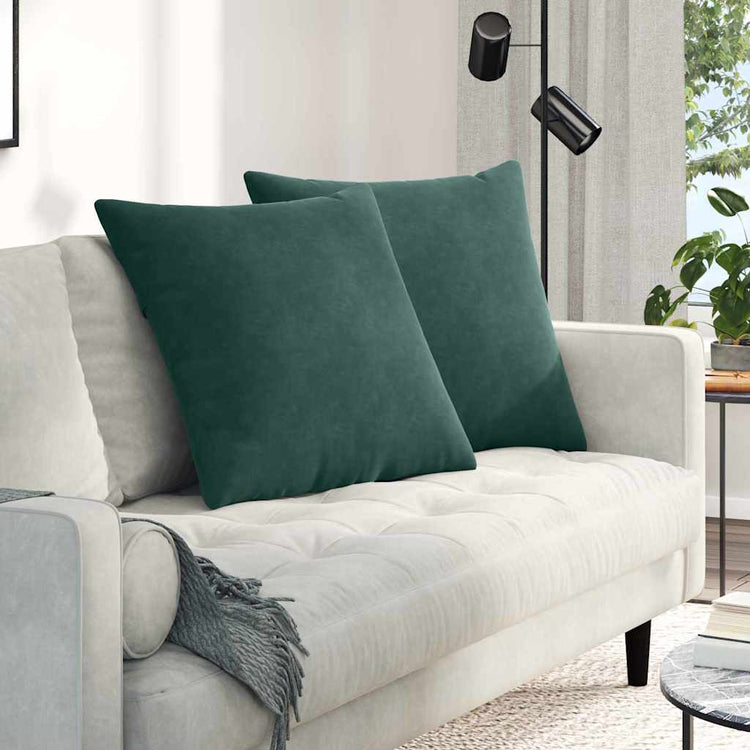 VidaXL Sofakissen 2 Stück dunkelgrün 80 x 80 cm Cordstoff
