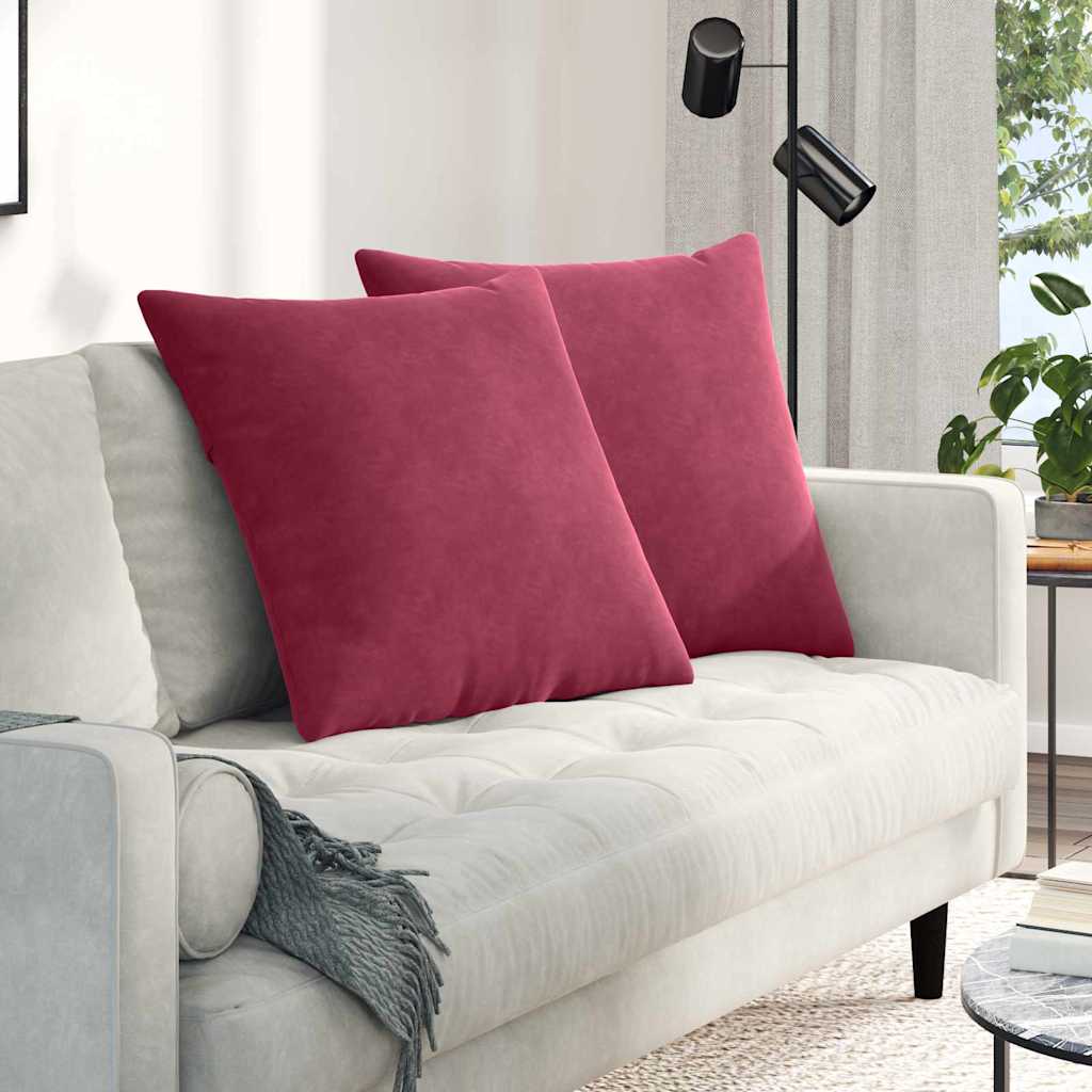 VidaXL Sofakissen, 2 Stück, Weinrot, 80 x 80 cm Cordstoff