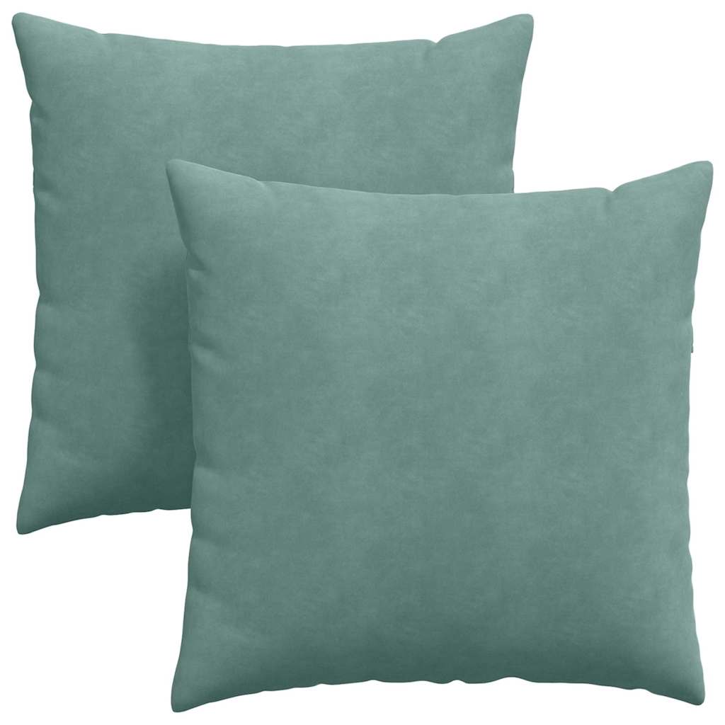 VidaXL Sofakissen 2 Stück Seegrün 80 x 80 cm Cordstoff