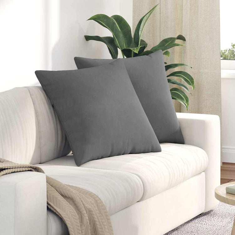 VidaXL Sofakissen 2 Stück dunkelgrau 80 x 80 cm Stoff