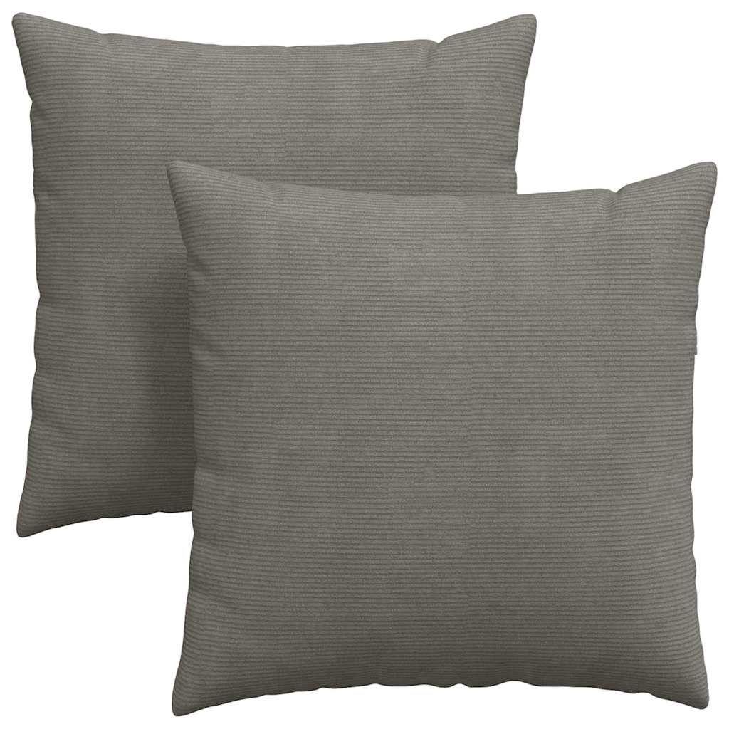 VidaXL Sofakissen 2 Stück hellgrau 80 x 80 cm Cordstoff