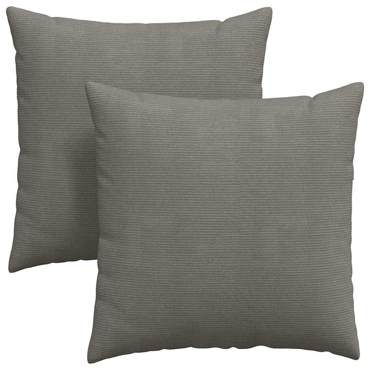 VidaXL Sofakissen 2 Stück hellgrau 80 x 80 cm Cordstoff