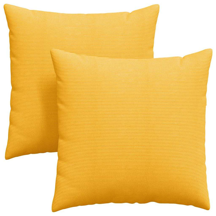 Vidaxl Sofakissen 2 Stück hellgelb 80 x 80 cm Cordstoff