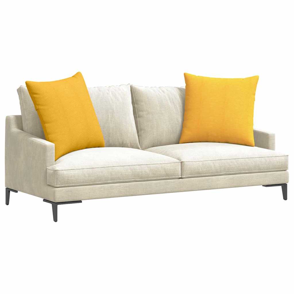Vidaxl Sofakissen 2 Stück hellgelb 80 x 80 cm Cordstoff