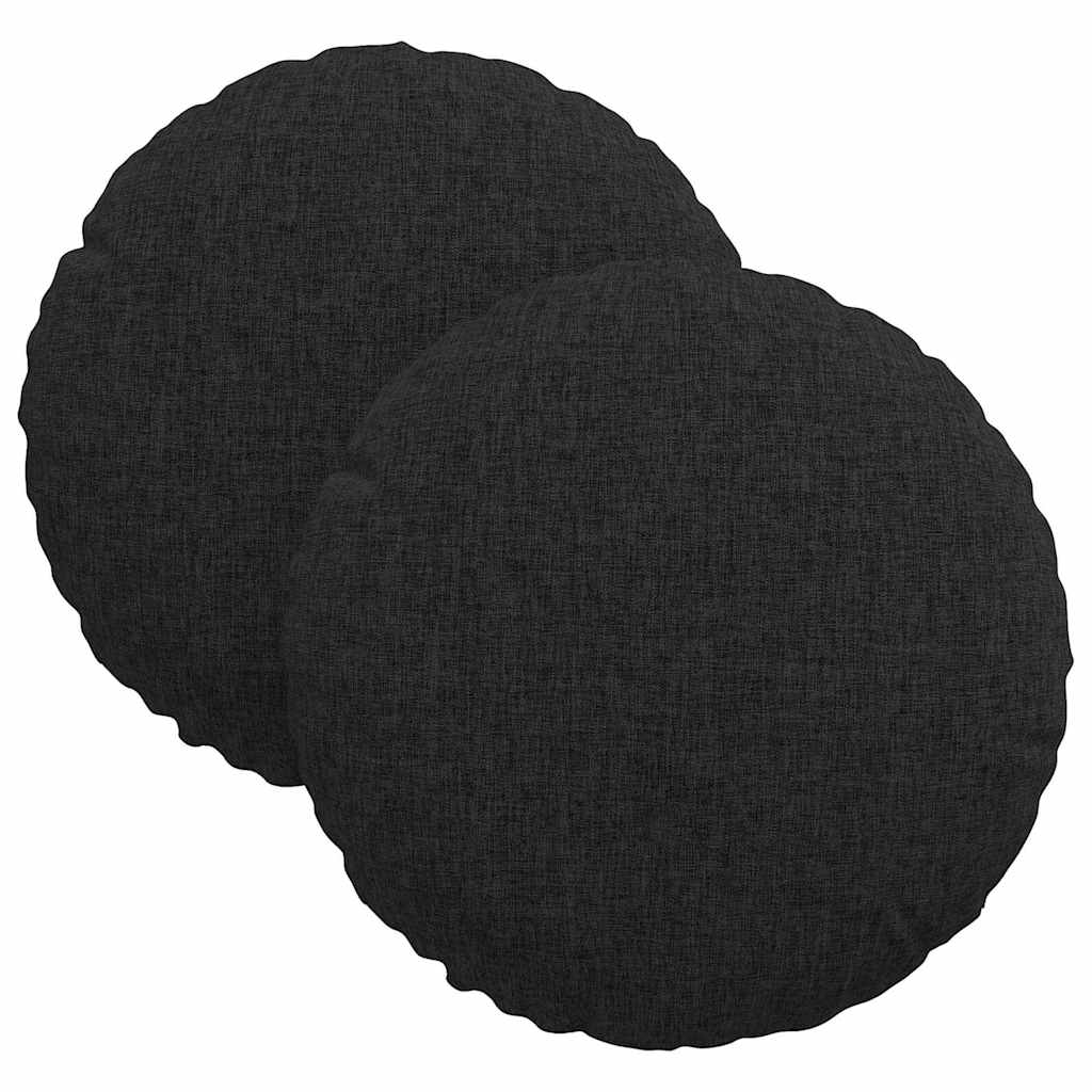 Vidaxx Sitzkissen 2 Stück schwarz ø30 x 13 cm Stoff
