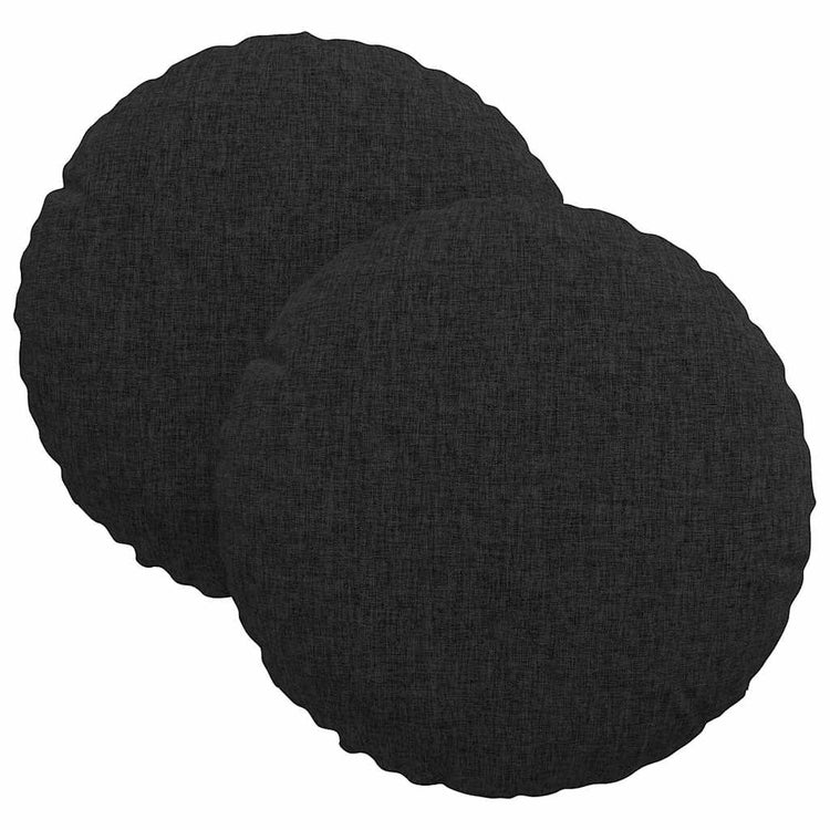 Vidaxx Sitzkissen 2 Stück schwarz ø30 x 13 cm Stoff