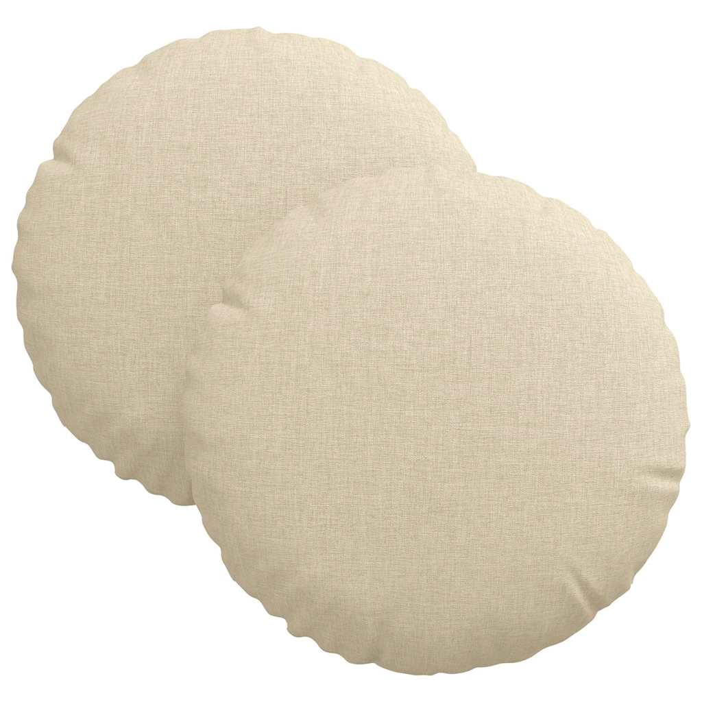 VidaXL Sitzkissen 2 Stück creme ø30 x 13 cm Stoff